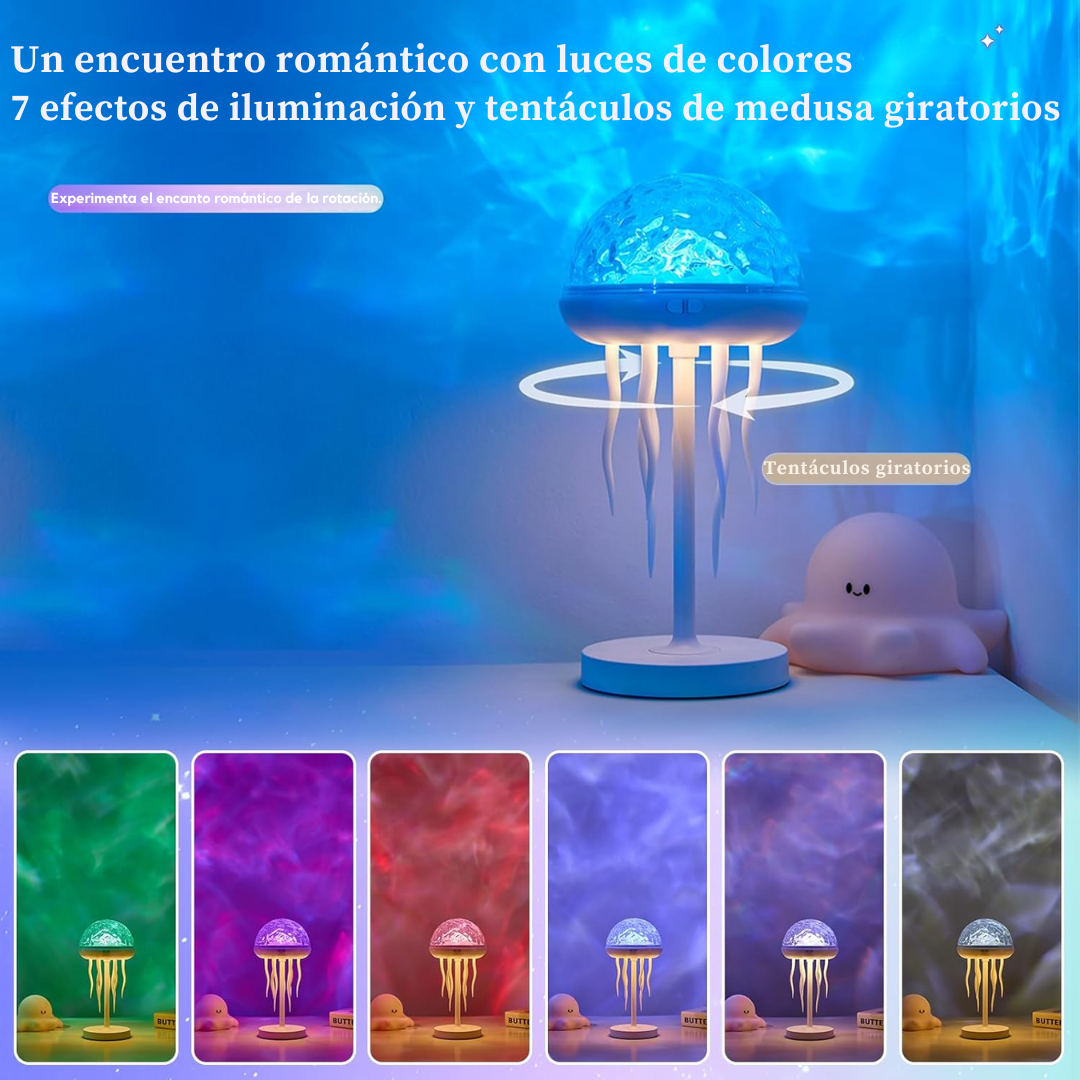Lámpara Medusa LED con Proyector Oceánico